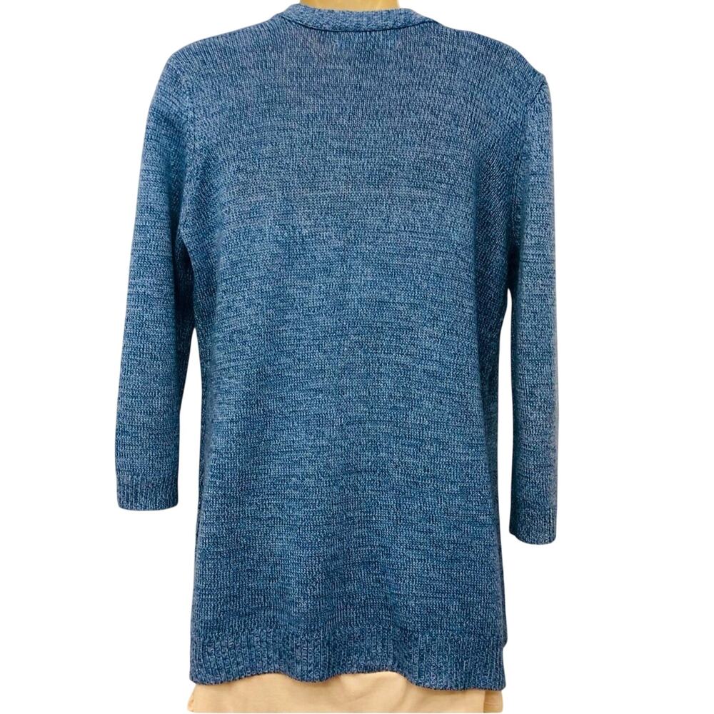 Karen Scott Blue Open Front Sweater Long Sleeve Comfortable Classic Fit - Picture 15 of 16